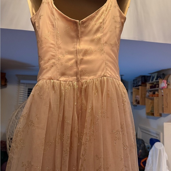 Gunne sax vintage light pink gown with gold detail - Picture 3 of 6
